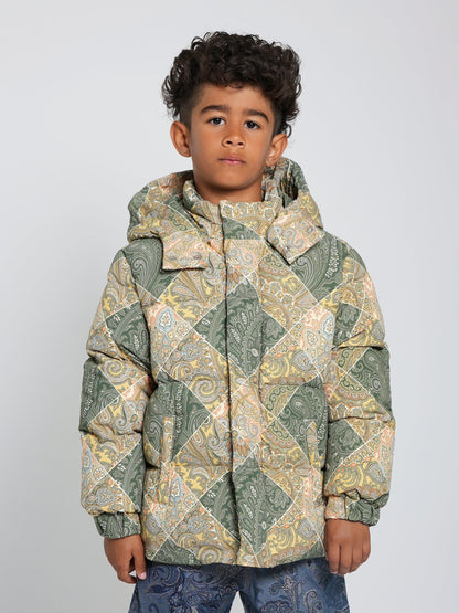 Etro Boys 绿色佩斯利羽绒夹克