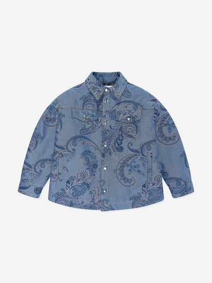 Etro Kids 佩斯利印花夹克 (蓝色)