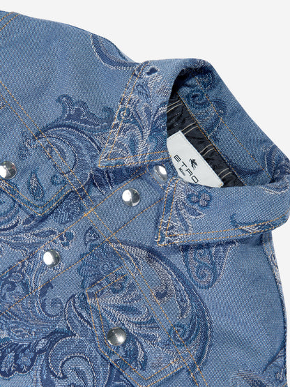 Etro Kids 佩斯利印花夹克 (蓝色)