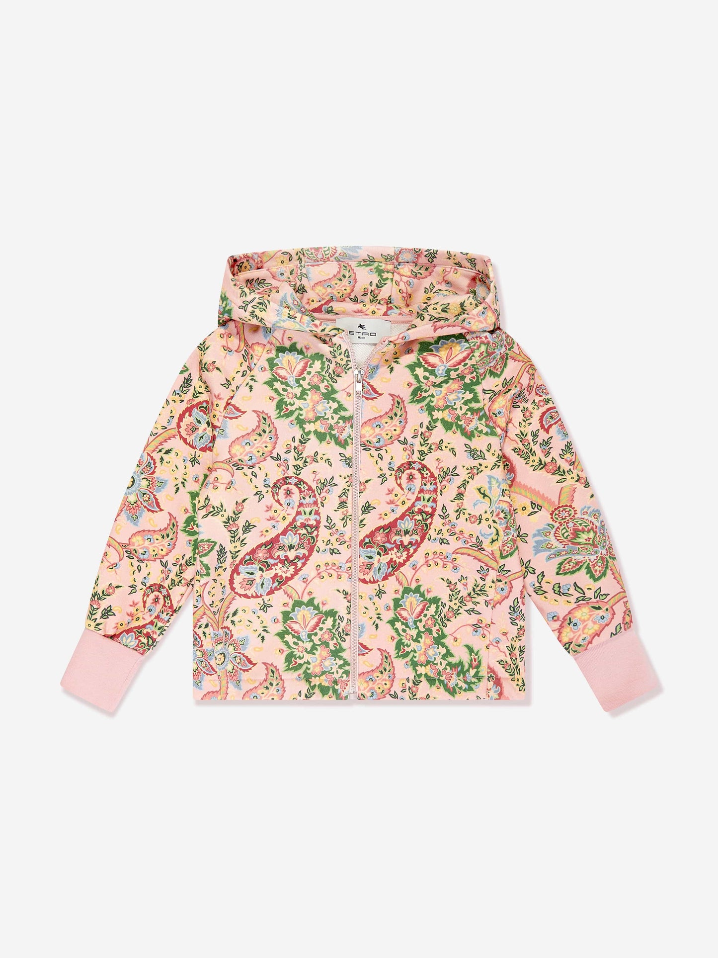 Etro 女童粉色佩斯利拉链上衣