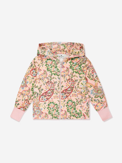 Etro 女童粉色佩斯利拉链上衣