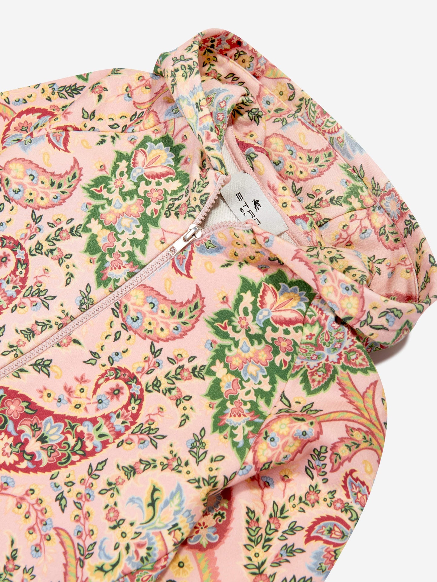 Etro 女童粉色佩斯利拉链上衣