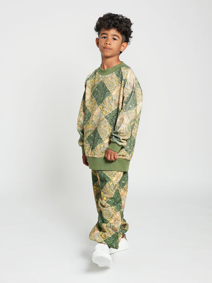 Etro Boys 绿色佩斯利花纹运动衫