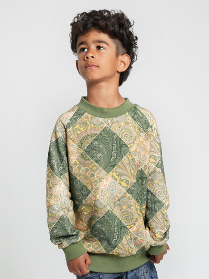 Etro Boys 绿色佩斯利花纹运动衫