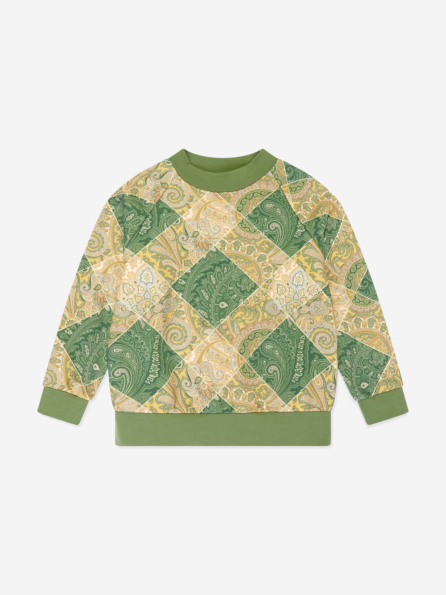 Etro Boys 绿色佩斯利花纹运动衫