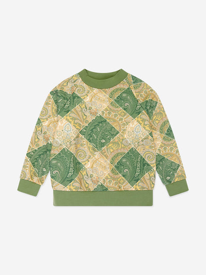 Etro Boys 绿色佩斯利花纹运动衫