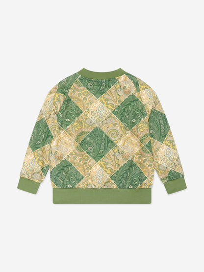 Etro Boys 绿色佩斯利花纹运动衫