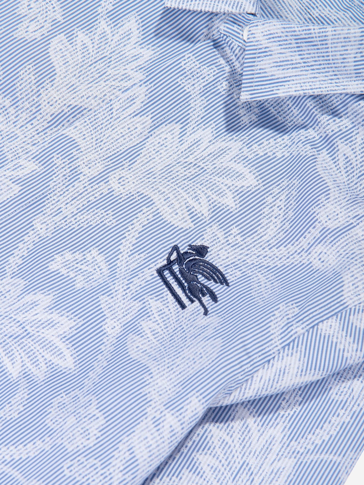 Etro 男童蓝色提花徽标衬衫