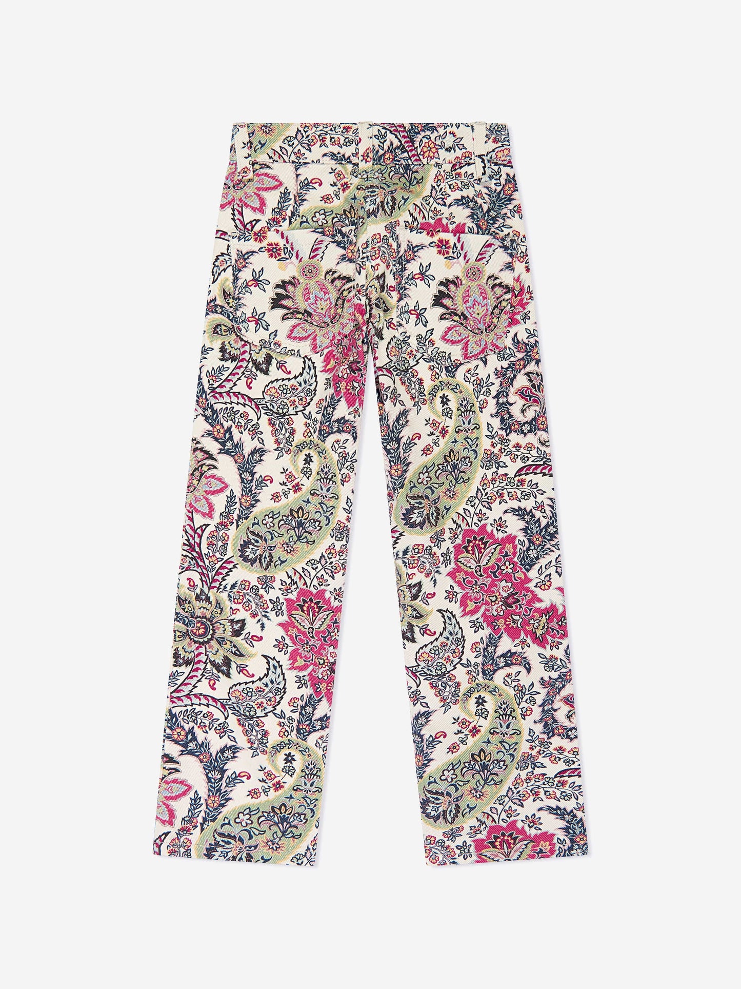 Etro 女童象牙色佩斯利印花长裤