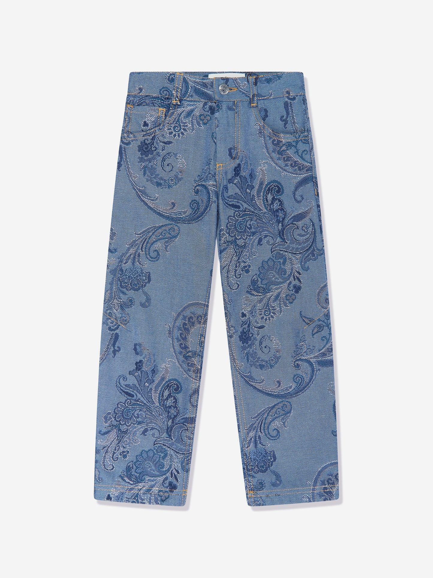 Etro Boys 蓝色佩斯利牛仔裤