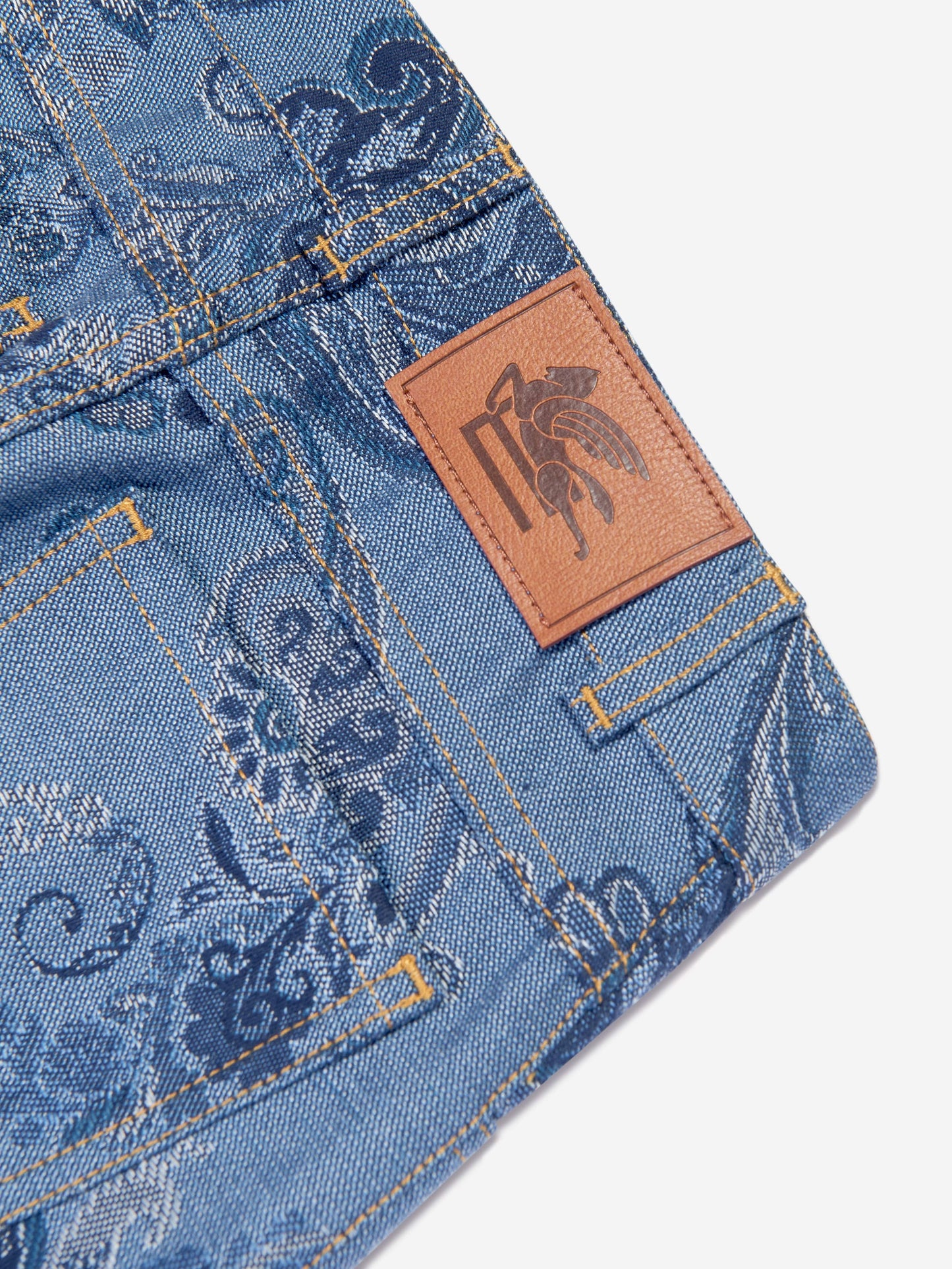 Etro Boys 蓝色佩斯利牛仔裤