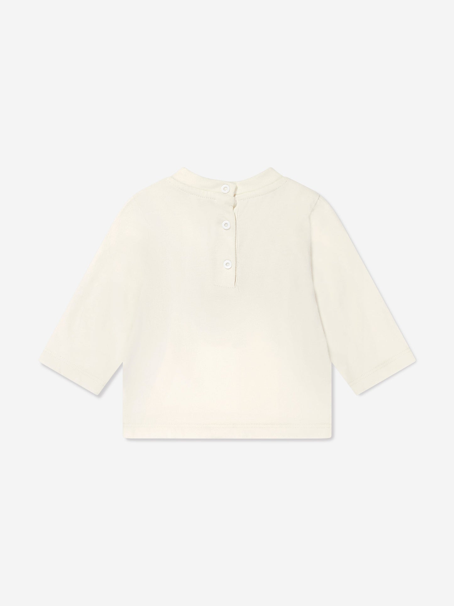 Etro 女婴长袖徽标 T 恤（象牙色）