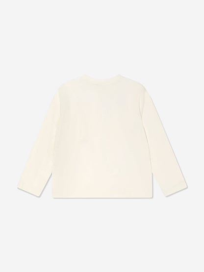 Etro 女童长袖徽标 T 恤（象牙色）