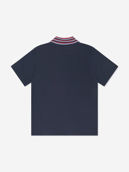 Etro 男童海军蓝条纹领 Polo 衫