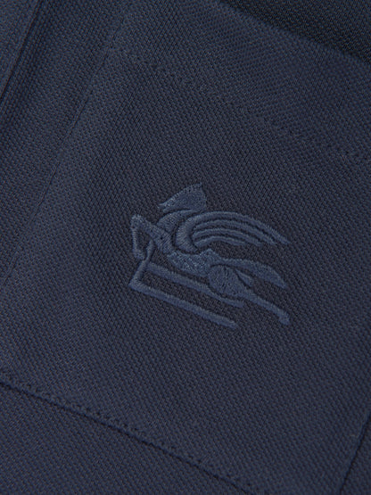 Etro 男童海军蓝条纹领 Polo 衫