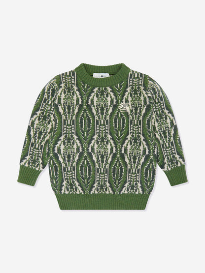 Etro 男童绿色羊毛针织套衫