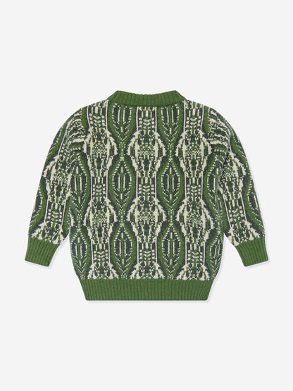 Etro 男童绿色羊毛针织套衫