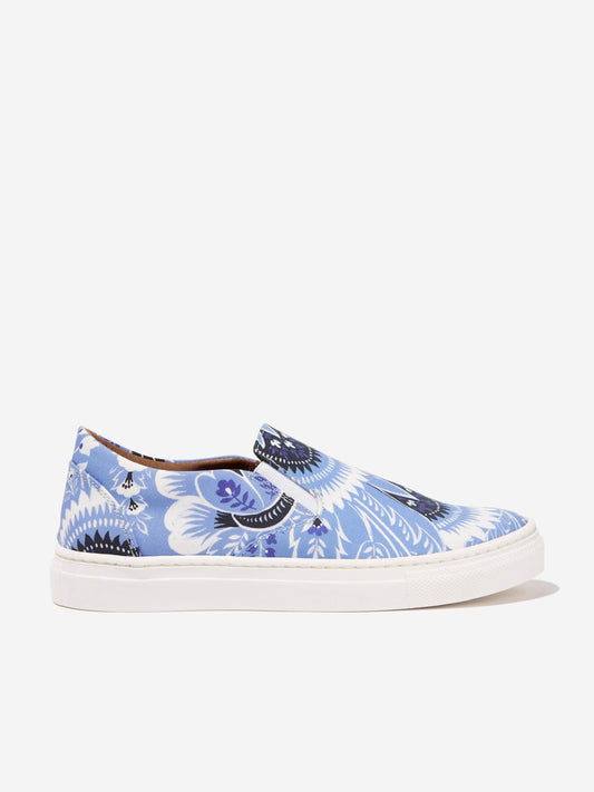 Etro Kids 花卉佩斯利运动鞋（蓝色）