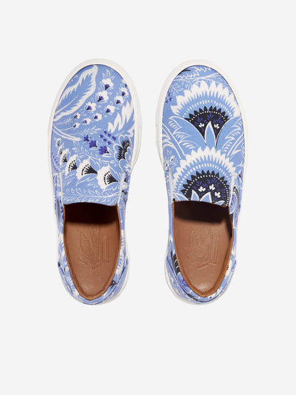 Etro Kids 花卉佩斯利运动鞋（蓝色）