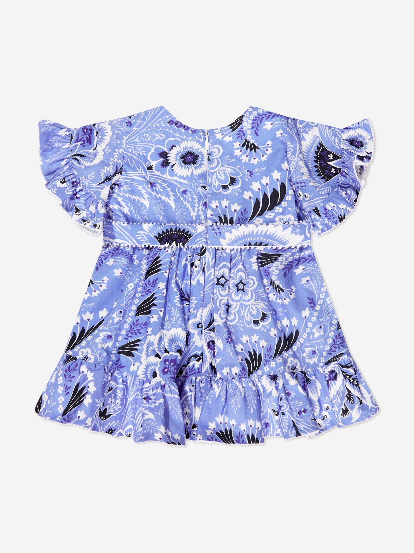 Etro 女婴蓝色花卉佩斯利连衣裙