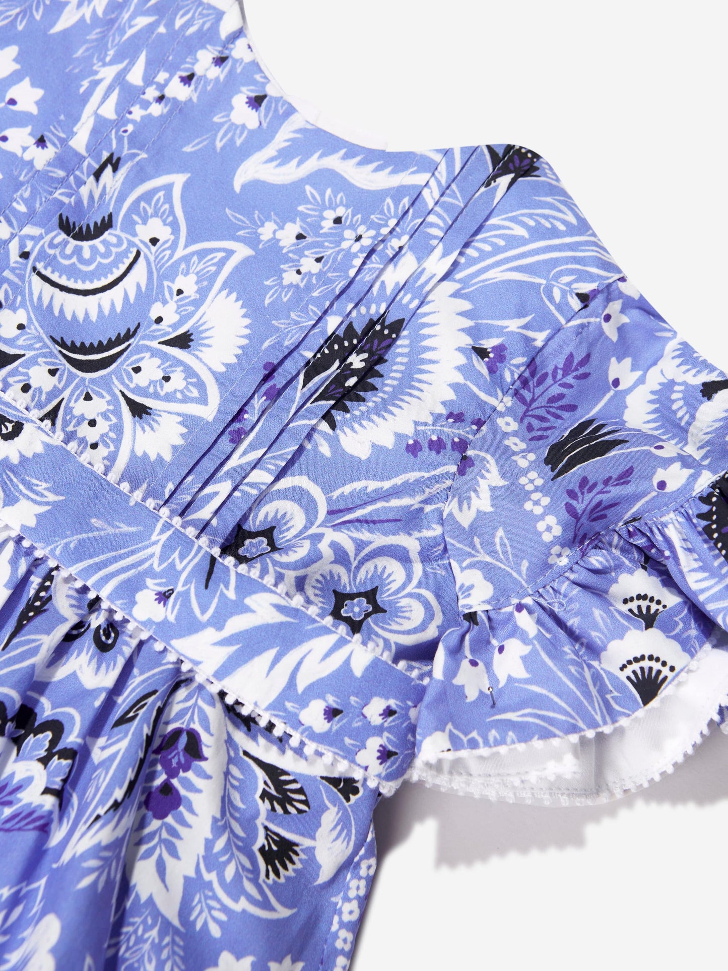 Etro 女婴蓝色花卉佩斯利连衣裙