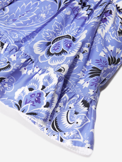 Etro 女婴蓝色花卉佩斯利连衣裙