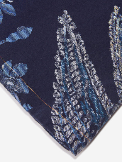 Etro 女童提花花鸟连衣裙（海军蓝）