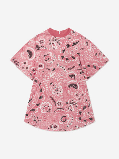Etro 女童粉色佩斯利花纹连衣裙