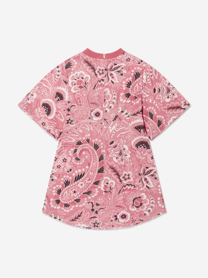 Etro 女童粉色佩斯利花纹连衣裙