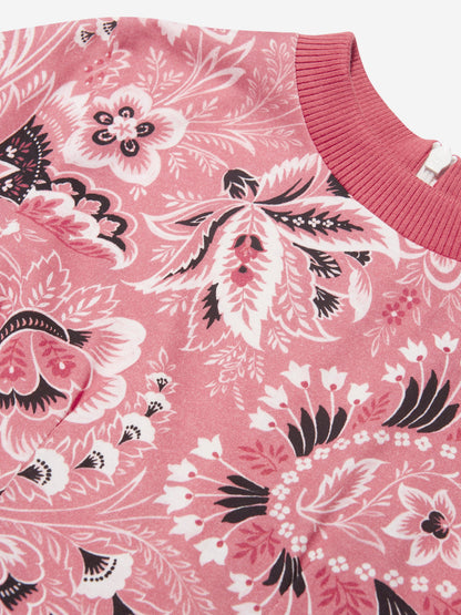 Etro 女童粉色佩斯利花纹连衣裙