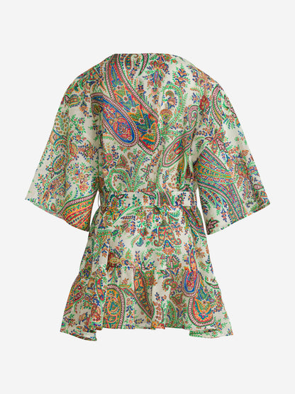 Etro 女童多色佩斯利沙滩裙