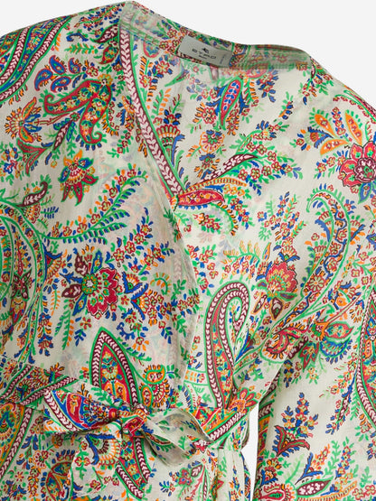 Etro 女童多色佩斯利沙滩裙