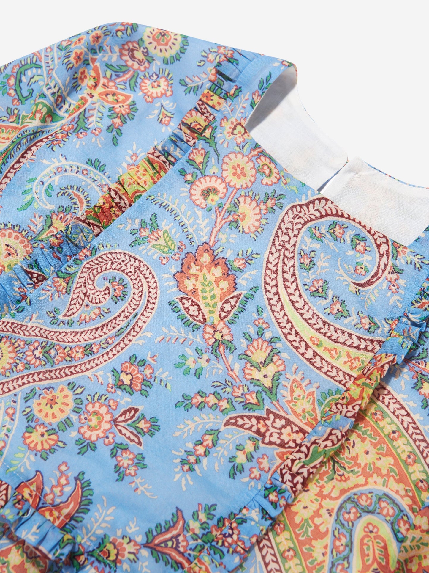 Etro 女童蓝色花卉佩斯利连衣裙