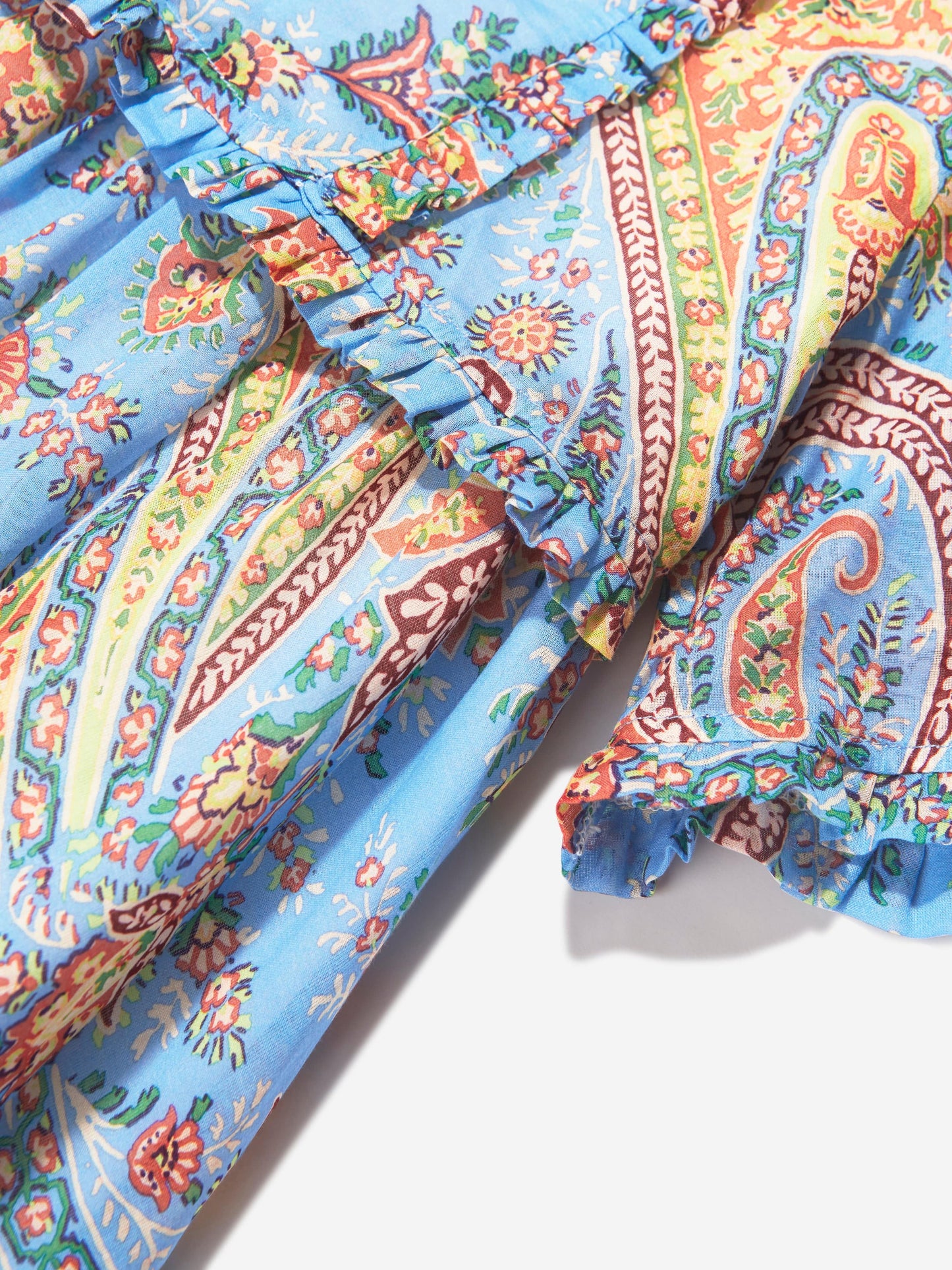 Etro 女童蓝色花卉佩斯利连衣裙