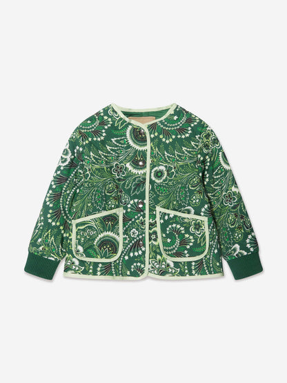 Etro 女童绿色花卉佩斯利夹克