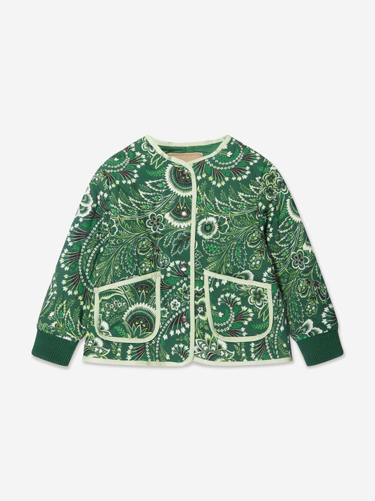 Etro 女童绿色花卉佩斯利夹克