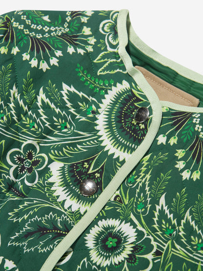 Etro 女童绿色花卉佩斯利夹克