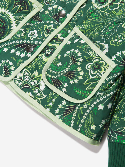 Etro 女童绿色花卉佩斯利夹克
