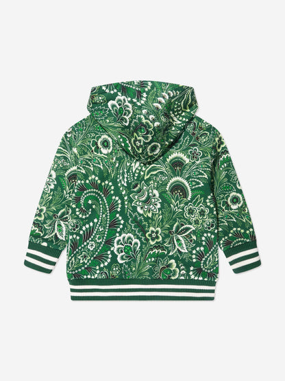 Etro Boys 绿色花卉佩斯利拉链上衣
