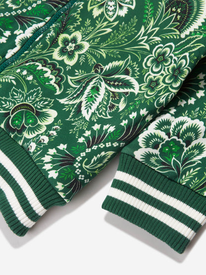 Etro Boys 绿色花卉佩斯利拉链上衣