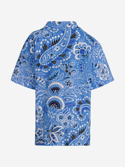 Etro 男童蓝色花卉佩斯利衬衫
