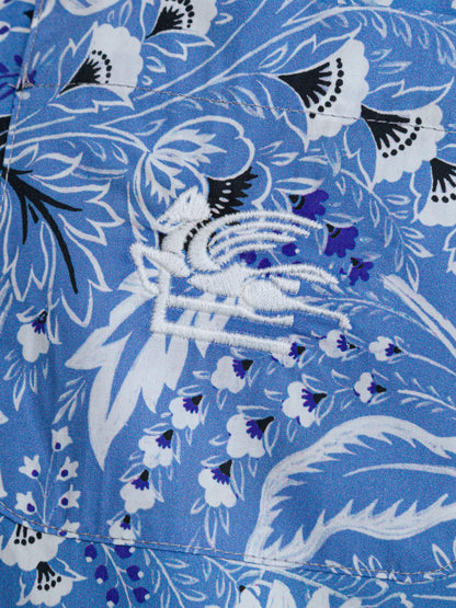 Etro 男童蓝色花卉佩斯利衬衫