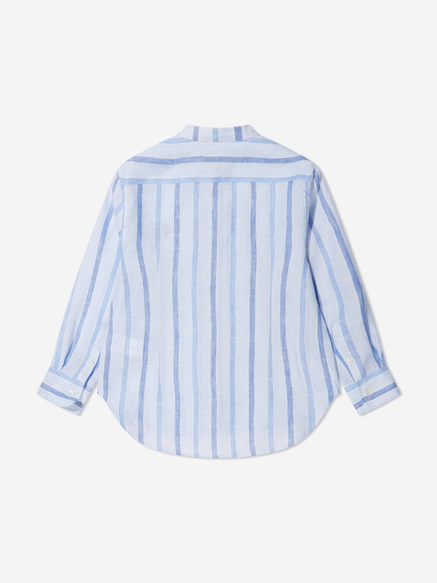 Etro 男童白色条纹亚麻衬衫