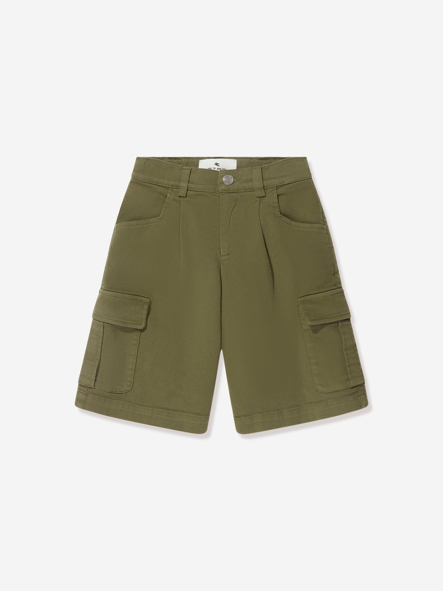 Etro 男童绿色工装短裤
