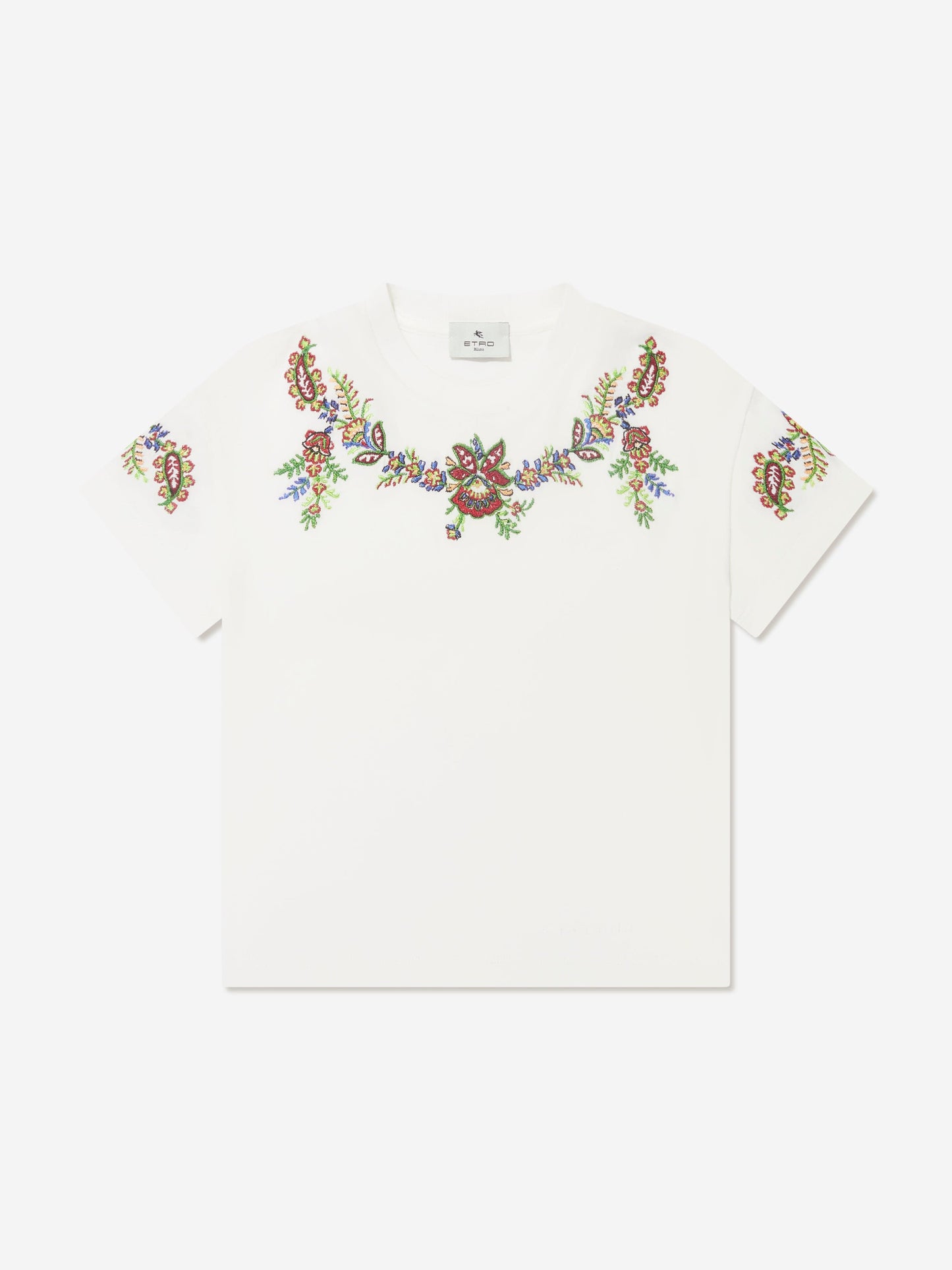 Etro 女童象牙色花卉印花 T 恤