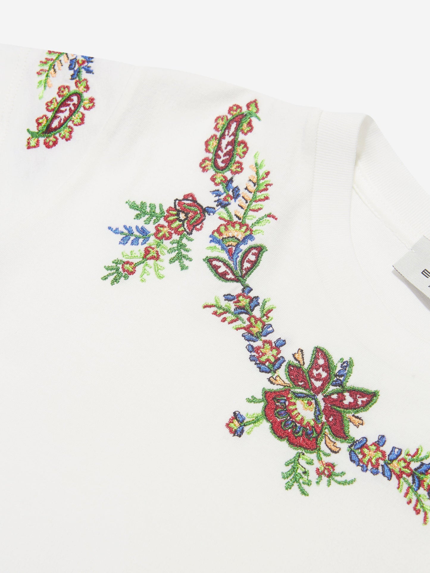 Etro 女童象牙色花卉印花 T 恤