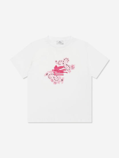 Etro Boys 象牙色佩斯利徽标 T 恤