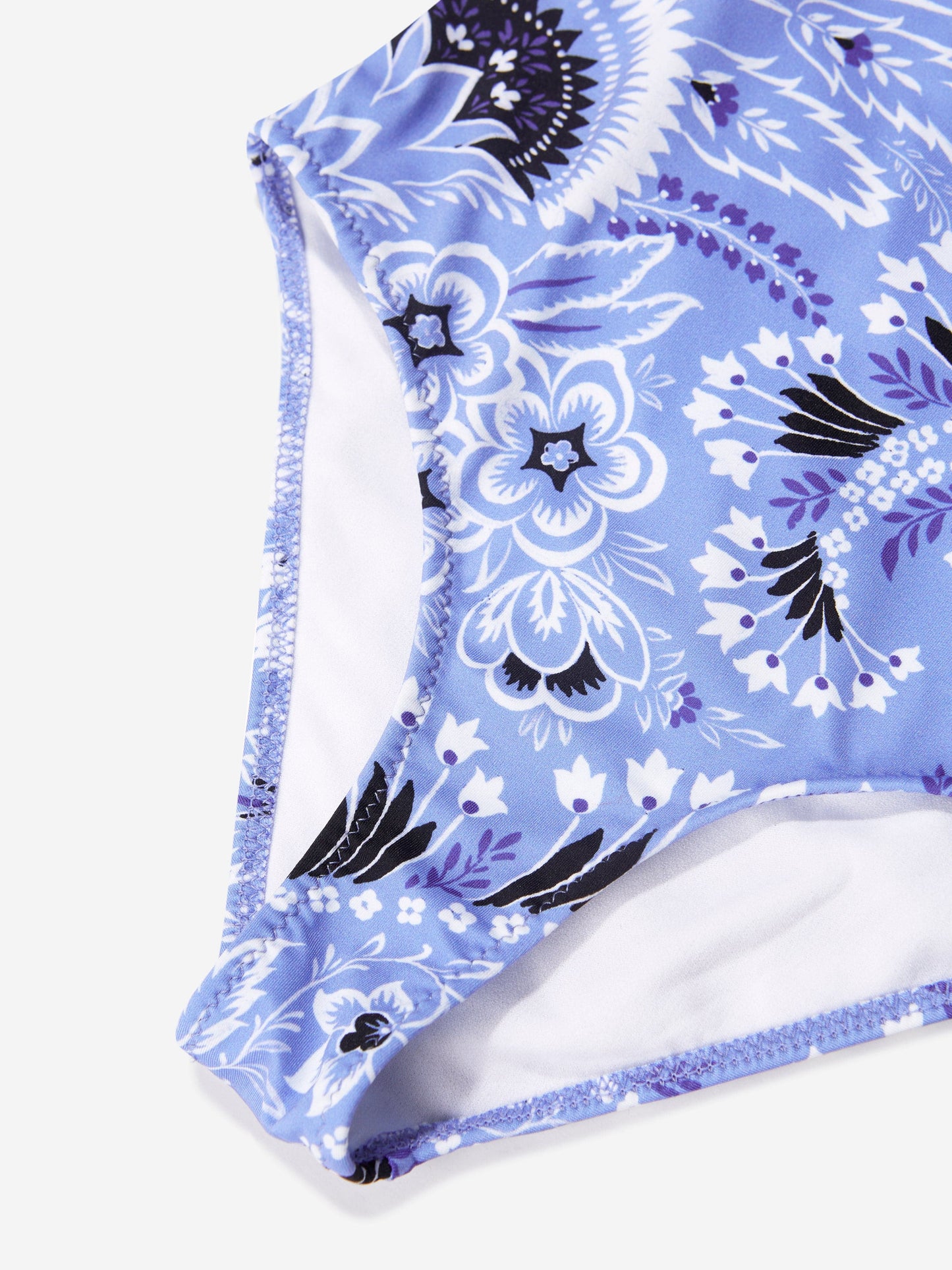 Etro 女童蓝色花卉佩斯利泳衣