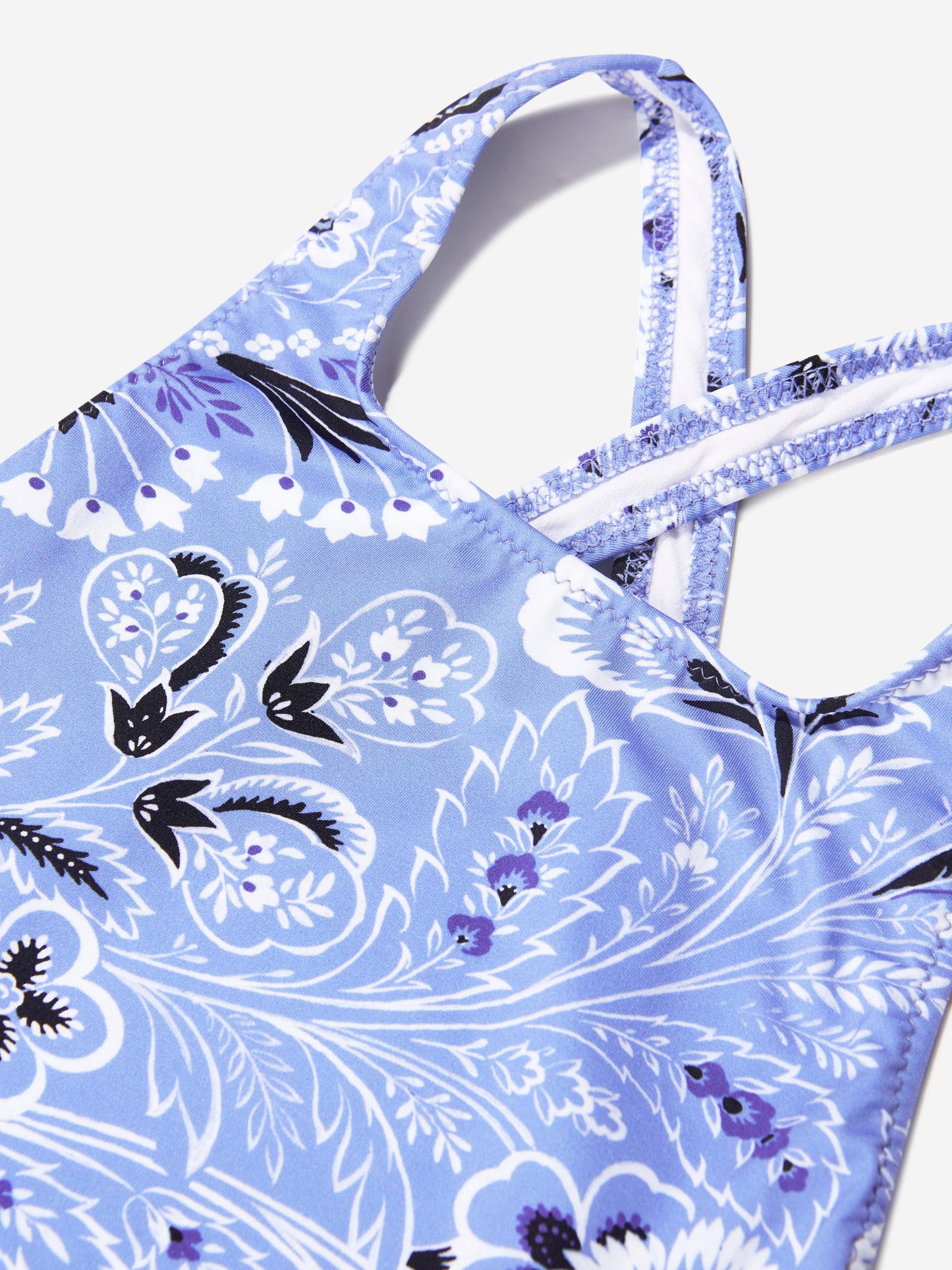 Etro 女童蓝色花卉佩斯利泳衣