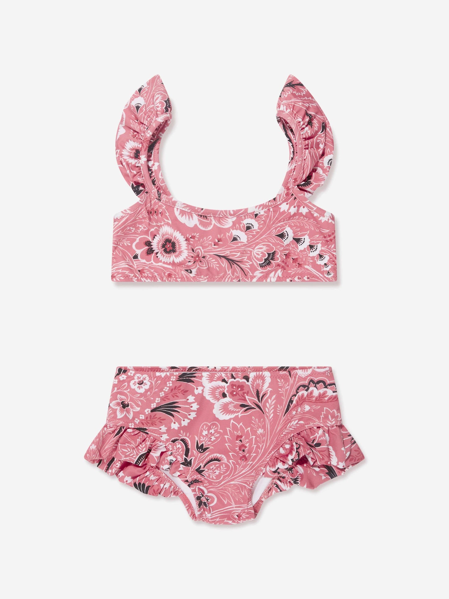 Etro 女童粉色花卉佩斯利比基尼
